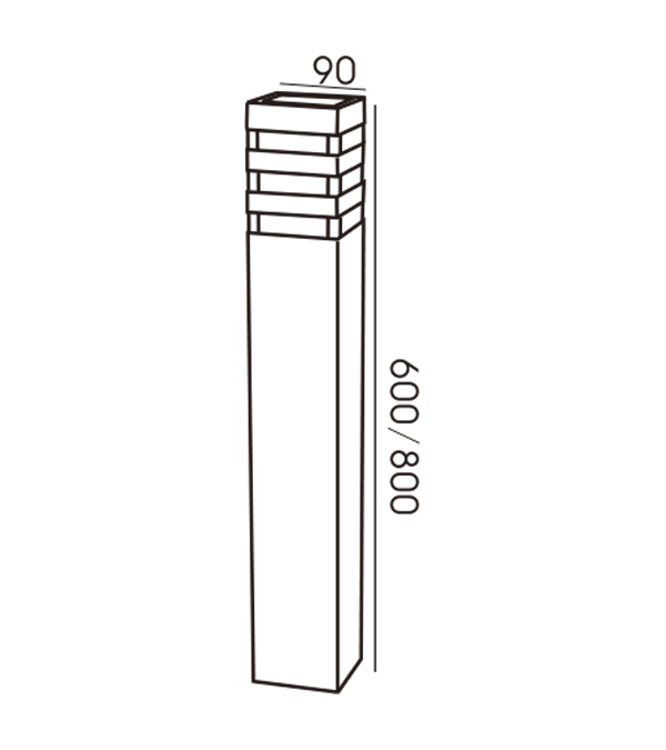 90 정사각형 3층 투명 유로 정원 조명 HR60062-800 90 정사각형 3층 투명 유로 정원 조명 HR60062-800