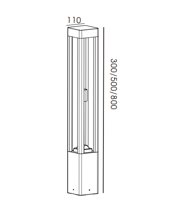 4면 모서리 유리 정원 조명 HR60041-300 4면 모서리 유리 정원 조명 HR60041-300